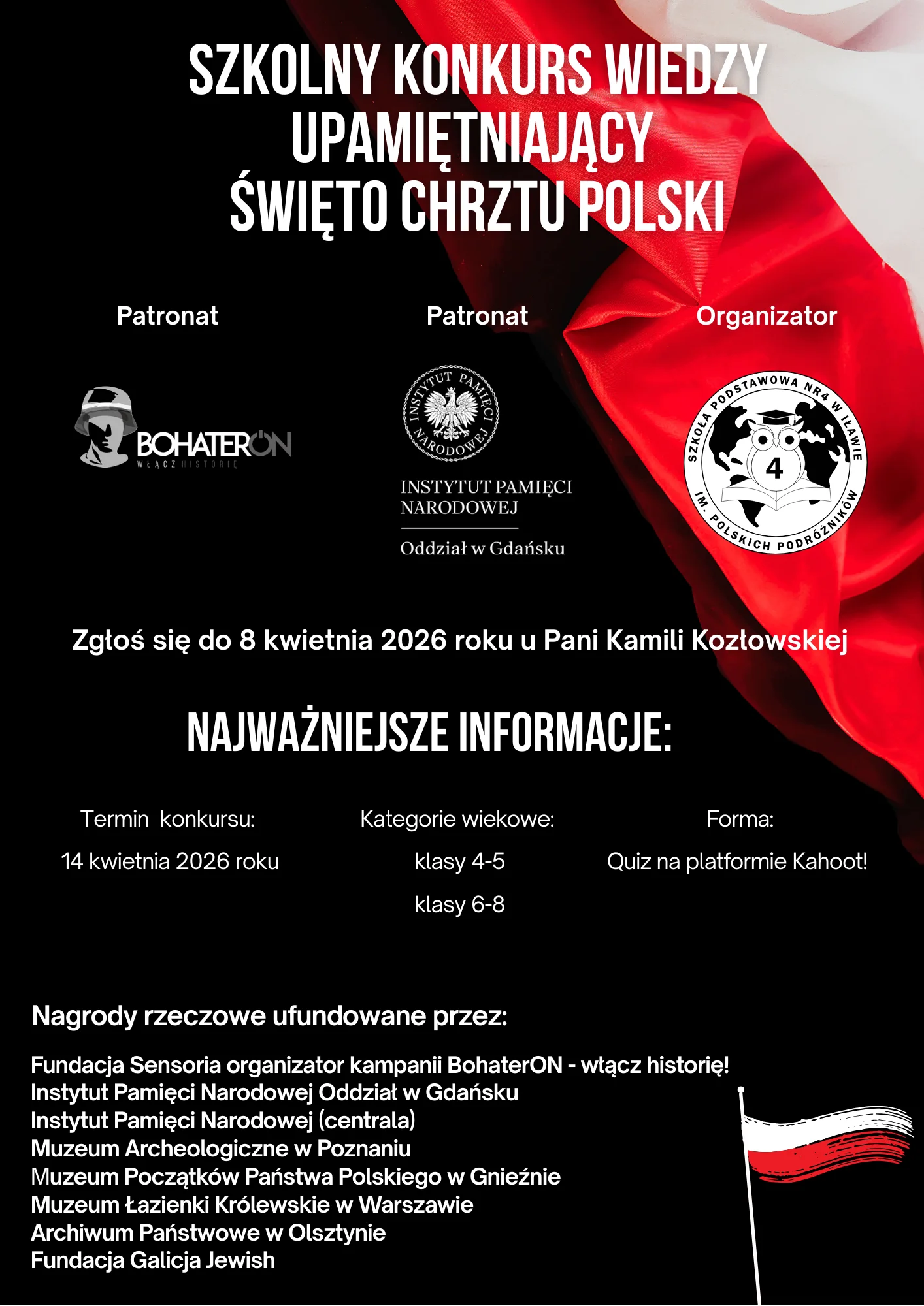 📣 Szkolne Konkursy z okazji Święta Chrztu Polski
